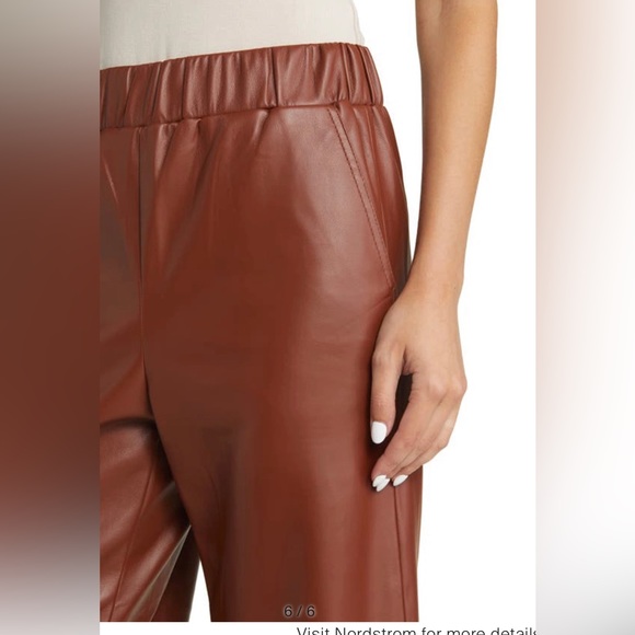 BLANK NYC BROWN  FAUX LEATHER ELASTIC HIGH WAIST CROP PANT XS - Picture 4 of 10